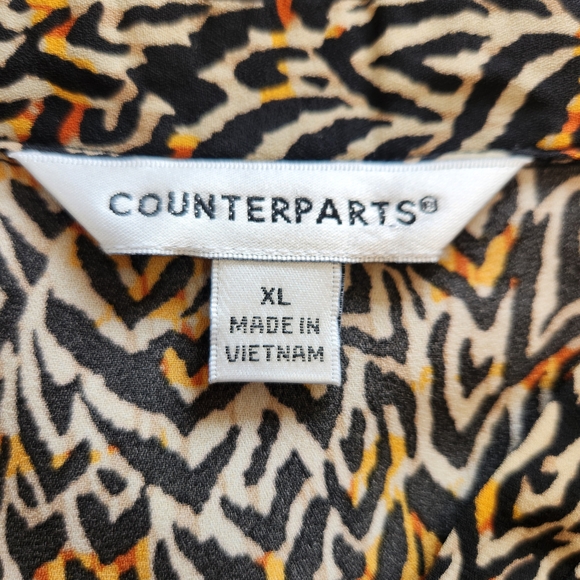 Women's Counterparts Animal Print Blouse Size XL - Picture 6 of 6